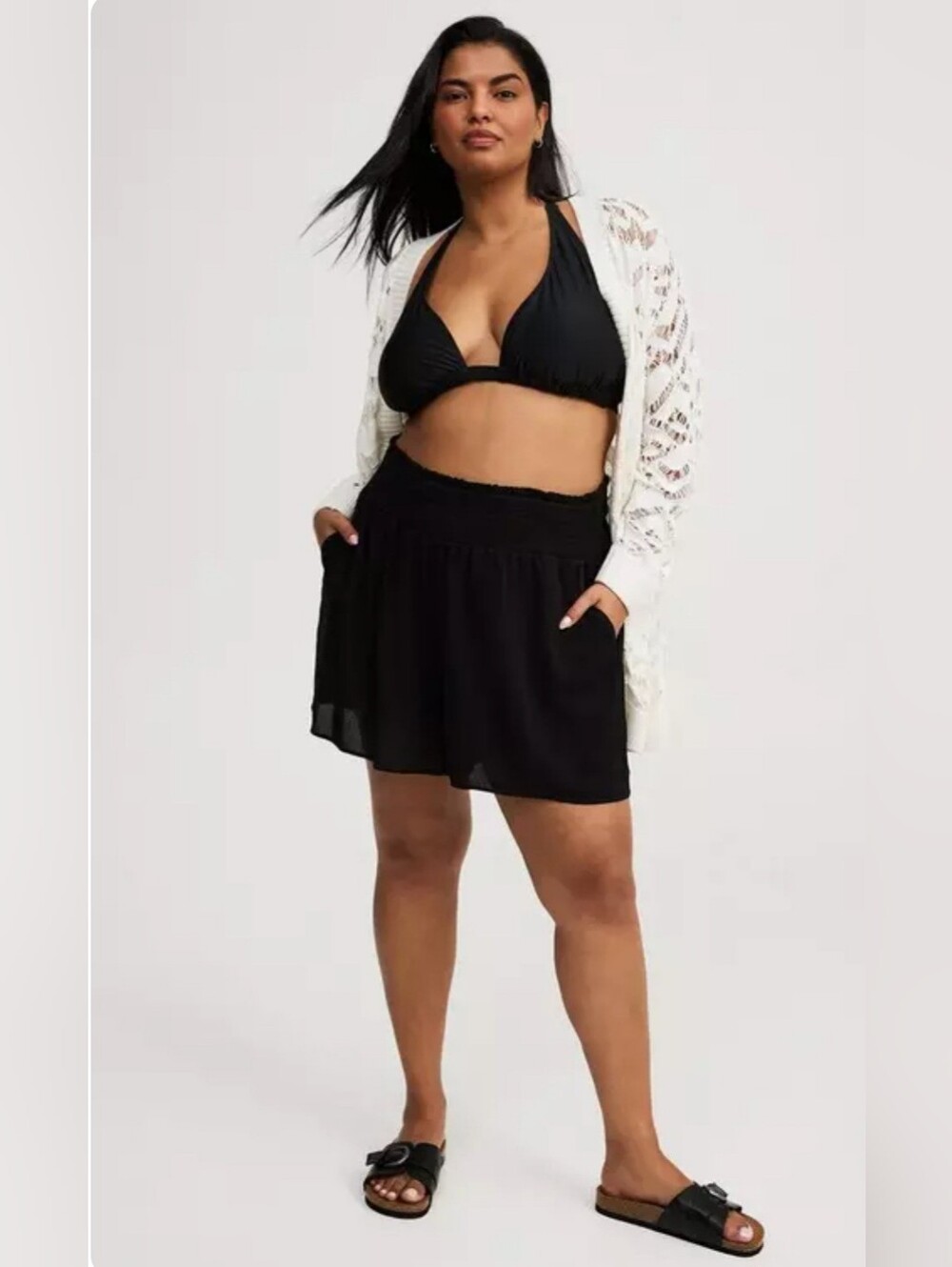 Torrid Size 1 Black Gauze High-rise Shorts - Picture 5 of 5